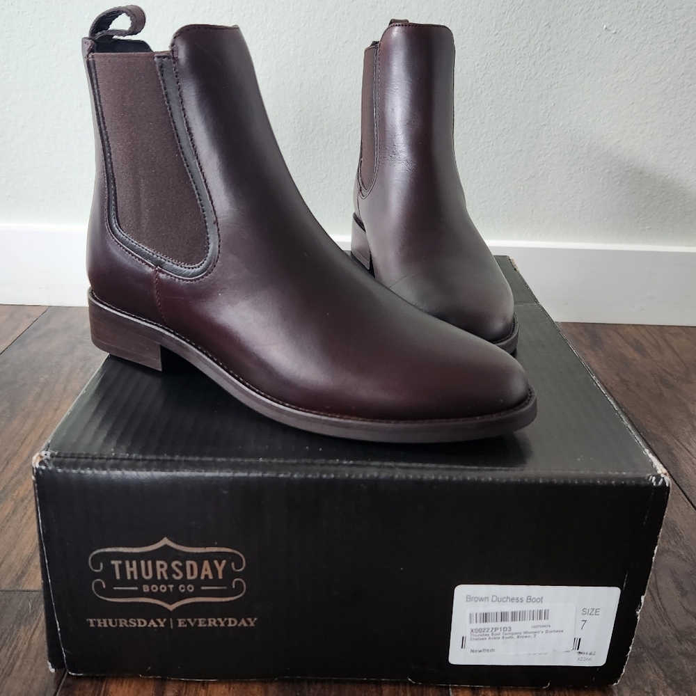 Thursday Boot Company Women's Brown Duchess Leather Chelsea Boots -  7 (blemish)